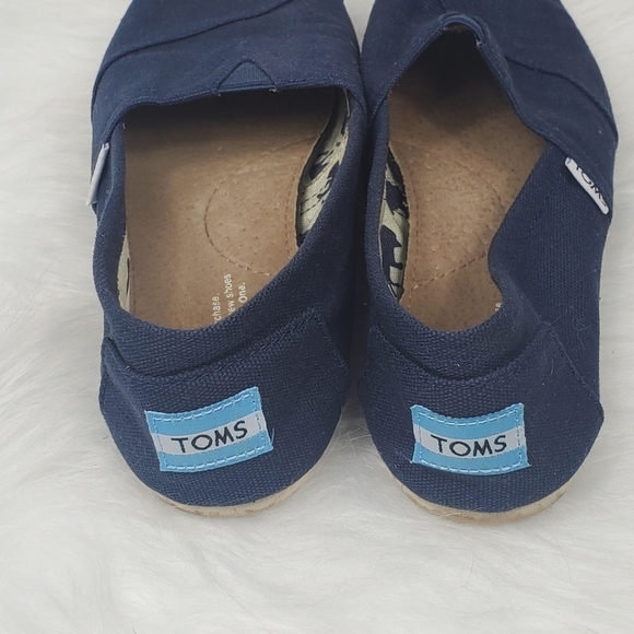 Toms Classic Blue Canvas Espadrille Slip On Flats Shoes Women's Size 6 - Picture 3 of 12